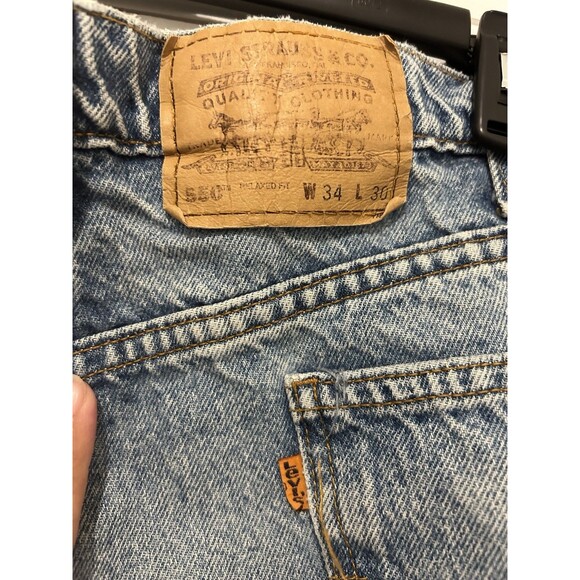 Vintage 1997 Levis 550 Relaxed Fit Orange Tab Made In USA Jeans Mens 34 X 30 - Picture 8 of 9